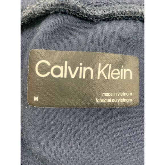 Calvin Klein Sweatshirt Men M Blue Pullover Crewneck Long Sleeve Ribbed Hem - Picture 4 of 8